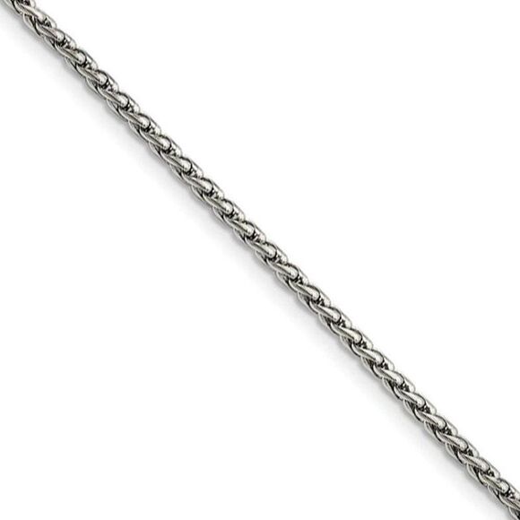 Men's 3mm Stainless Steel Wheat Chain Necklace 22 Inch